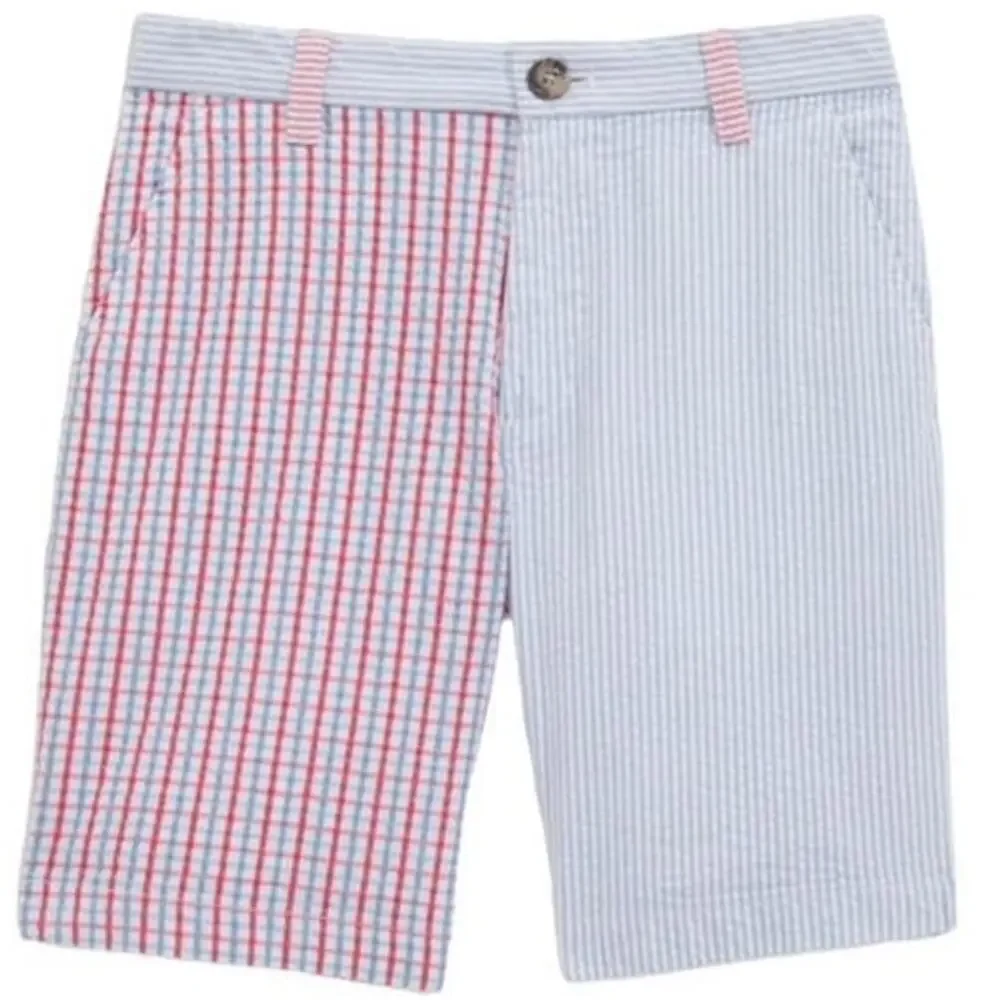 VINEYARD VINES Red White Blue Seersucker Party Stretch Breaker Shorts ~ Boys 16